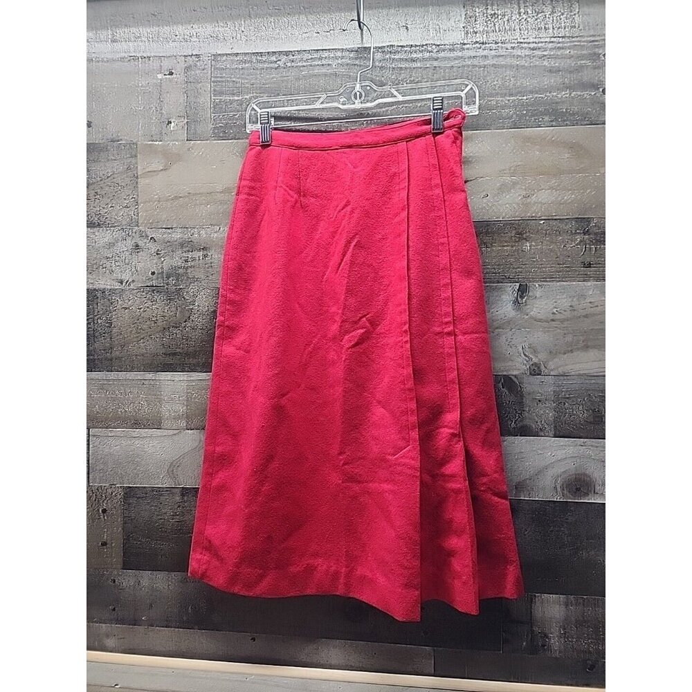 Vintage 100% Virgin Wool Red Skirt Helen Harper Original women's small